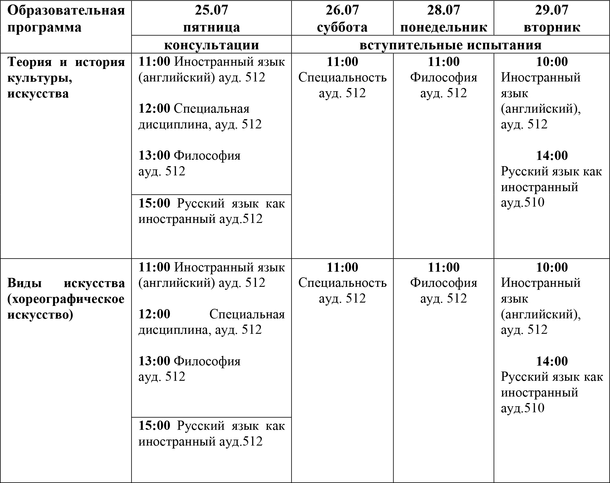 Расписание - аспирантура